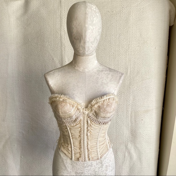 Elie Tahari Silk Corset Strapless Top, Tag L Fit S - Picture 2 of 8